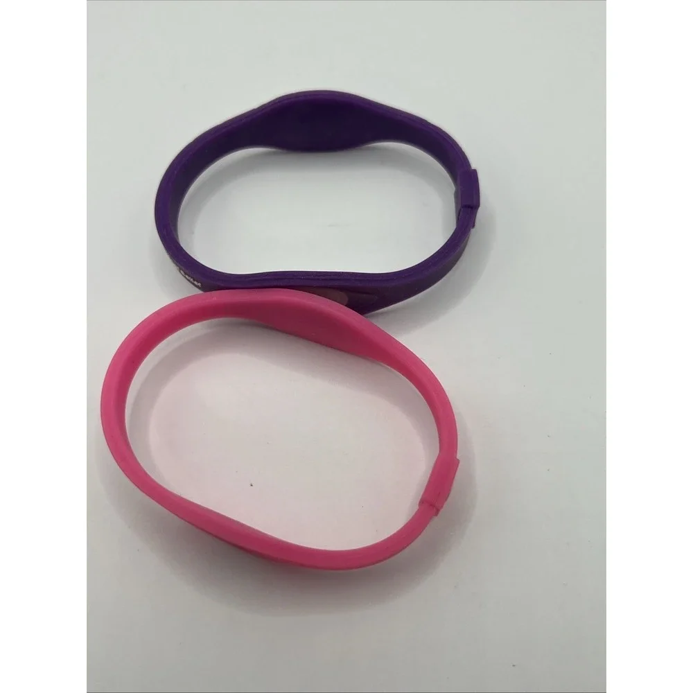 2 Placebo Silicone The Power Of Belief Hologram Wristbands Pink Purple Athletic